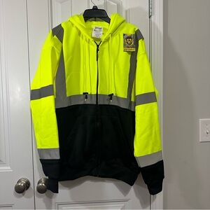 High-Visibility Yellow and Black Safety Jacket